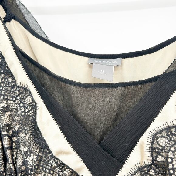 Ann Taylor Womens VTG Y2K Whimsigoth Overlay Silk and‎ Eyelash Lace Cami Tank 14 - Picture 7 of 9